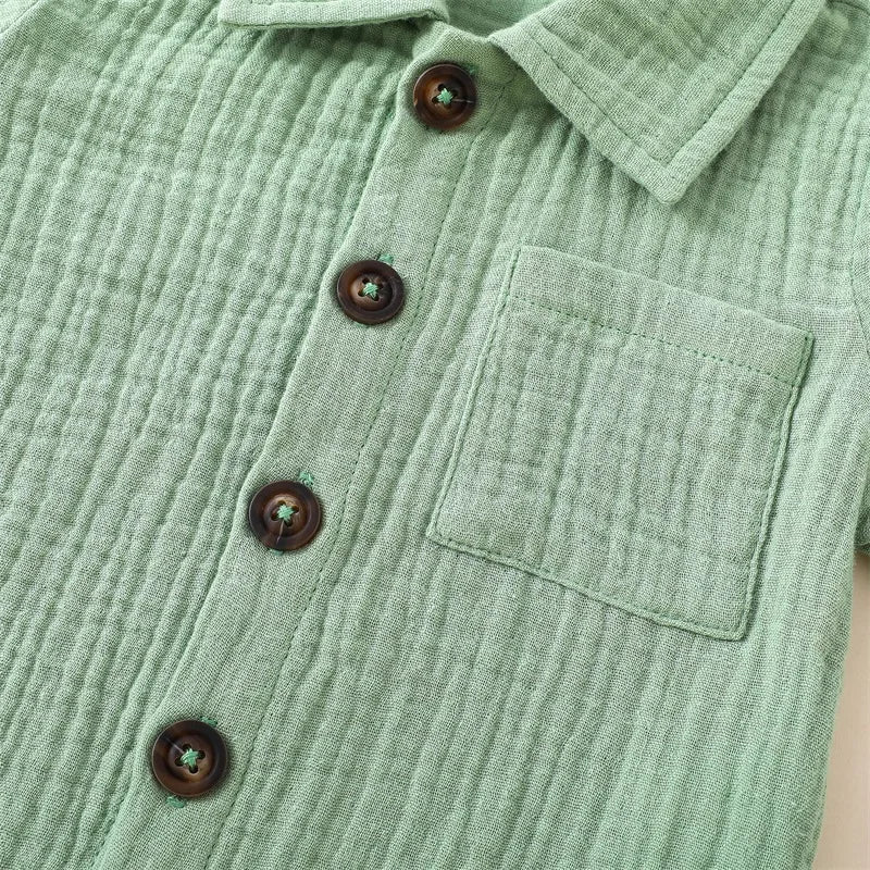 Little Gentleman Cotton Linen Summer Outfit Set