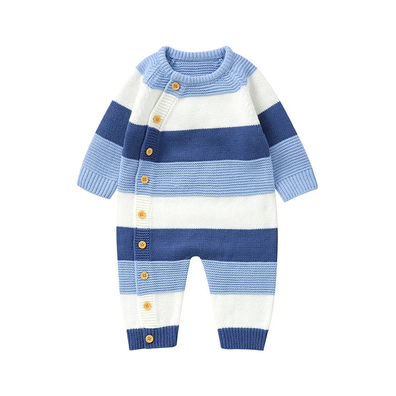 Striped Knit Baby Romper for Everyday Comfort