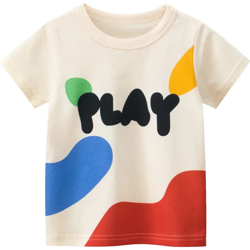 Graffiti Print Everyday Fun Kids Cotton Graphic Shirt