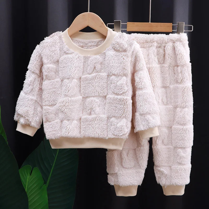 Korean Cloud Soft Kids Fleece Pajama Set