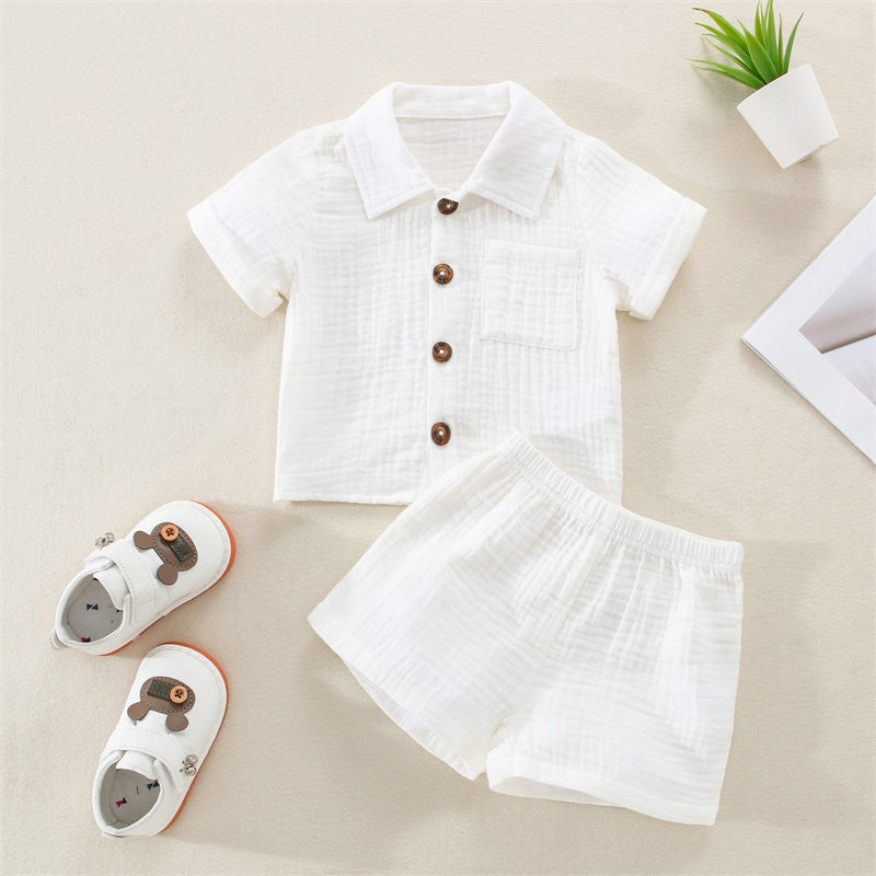 Little Gentleman Cotton Linen Summer Outfit Set