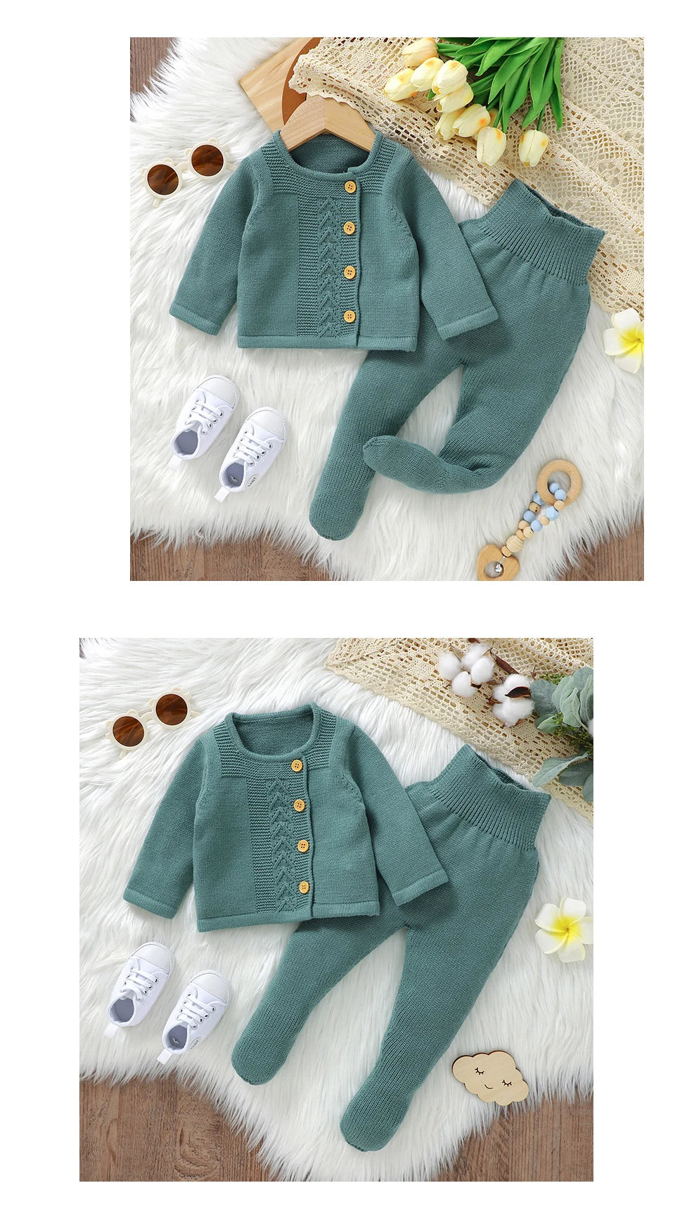 Soft Newborn Knit Outfit Two Piece Baby Set
