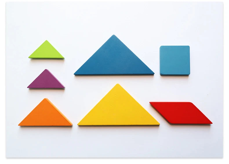 Colorful Shape Matching Tangram Puzzle Box