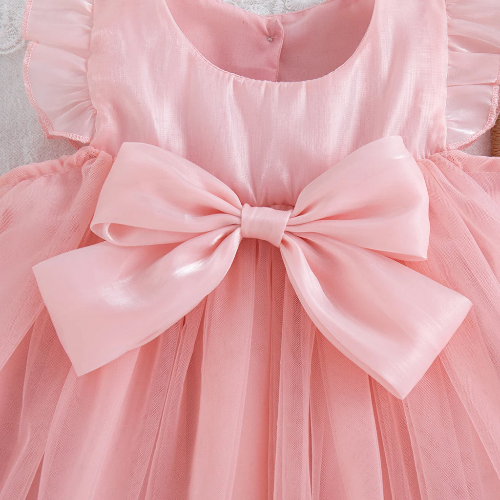 Adorable Baby Girl Chiffon Bow Dress