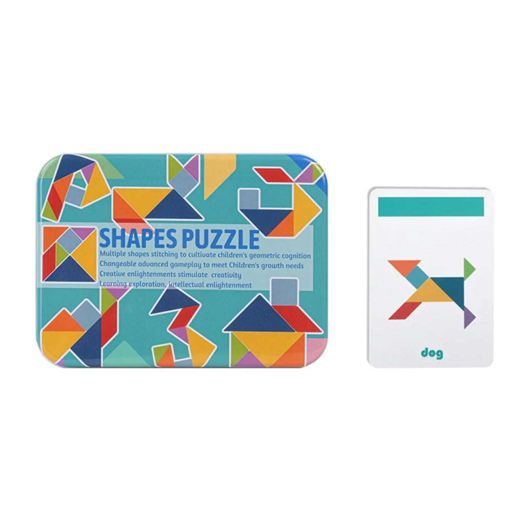 Colorful Shape Matching Tangram Puzzle Box