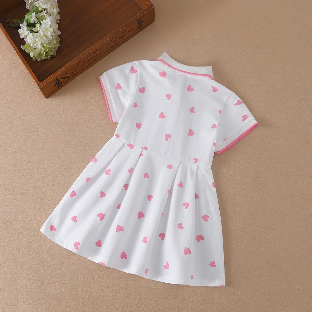 Little Heart Princess Short Sleeve Dress