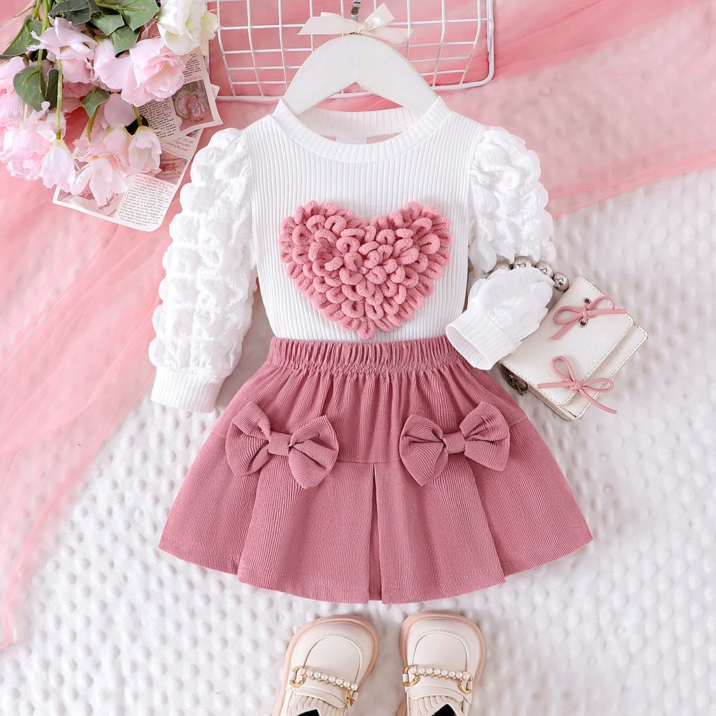 Sweet Heart Winter Pink Skirt for Little Girls