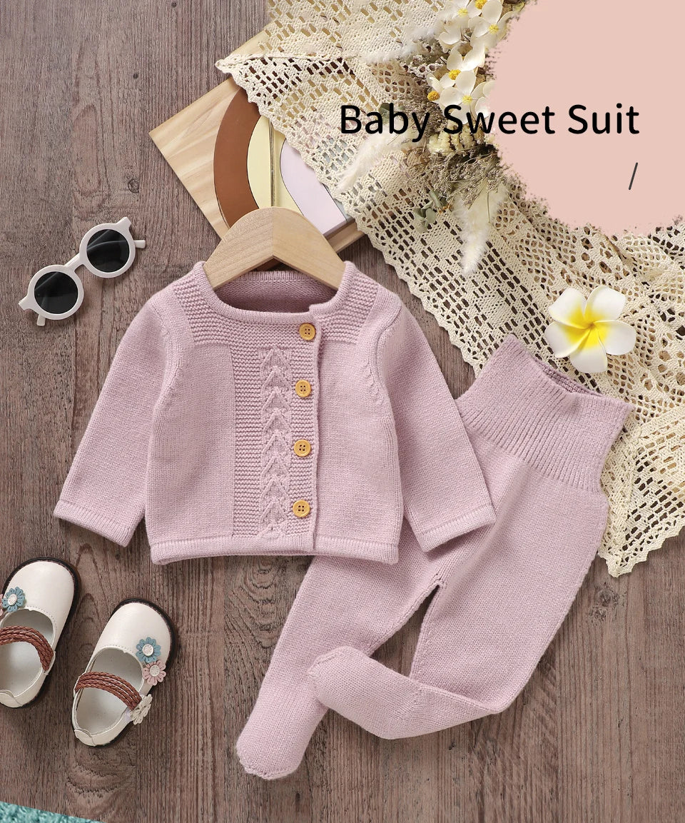 Soft Newborn Knit Outfit Two Piece Baby Set