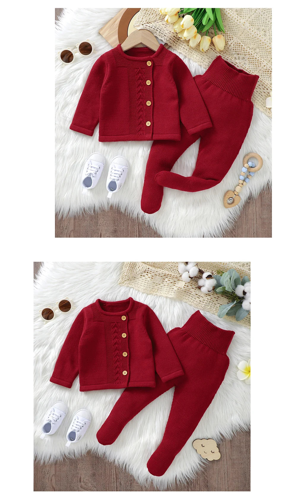 Soft Newborn Knit Outfit Two Piece Baby Set