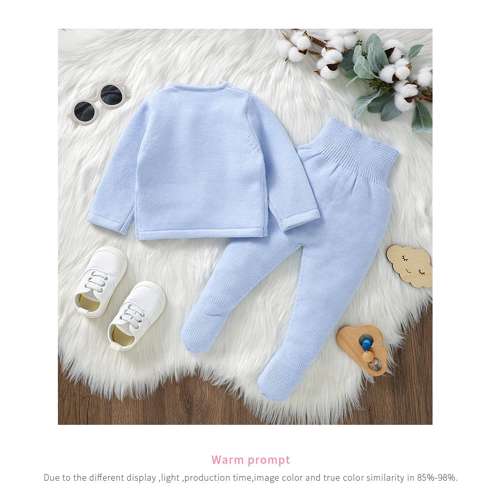 Soft Newborn Knit Outfit Two Piece Baby Set