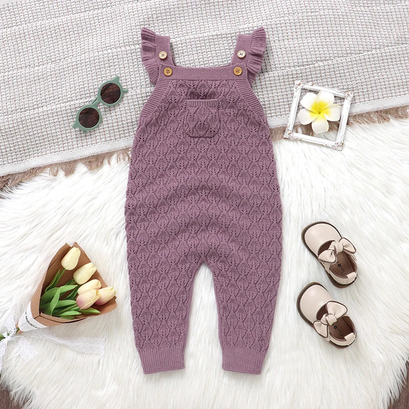 Comfy Knit Baby Sleeveless One Piece Romper Set for Infant