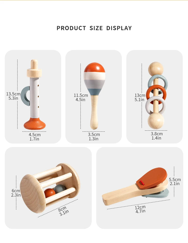 Musical Baby Wooden Toy Set