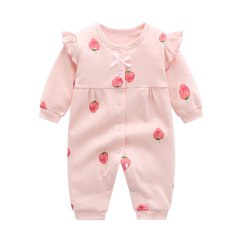 Baby Girl Strawberry Pure Cotton Romper