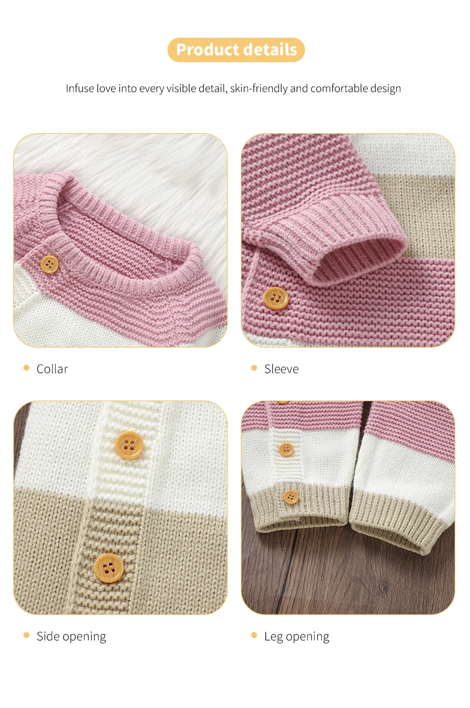 Striped Knit Baby Romper for Everyday Comfort