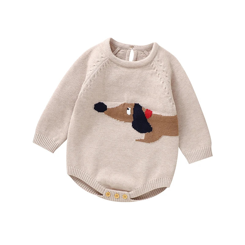 Adorable Puppy Knit Onesie for Toddler Infant