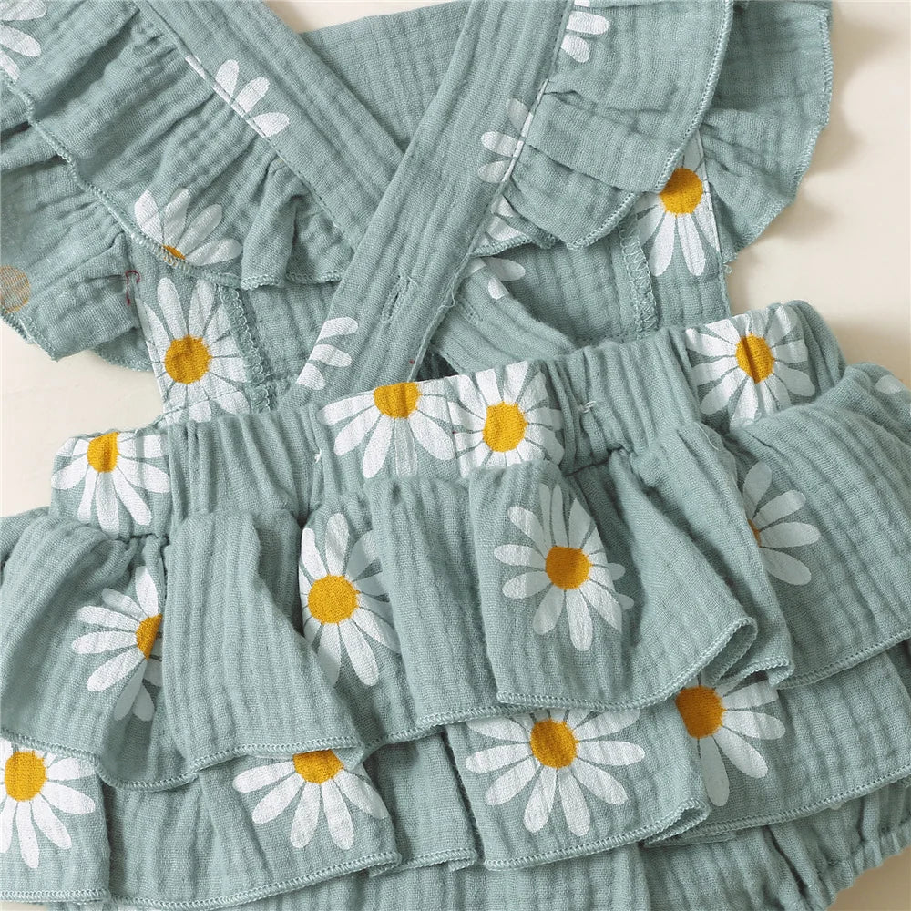 Sunny Daisy Sunflower Baby Romper Set