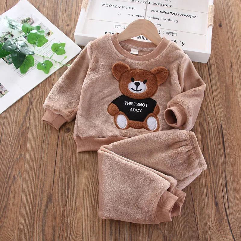 Cartoon Bear Sleepwear Children Pajama Set