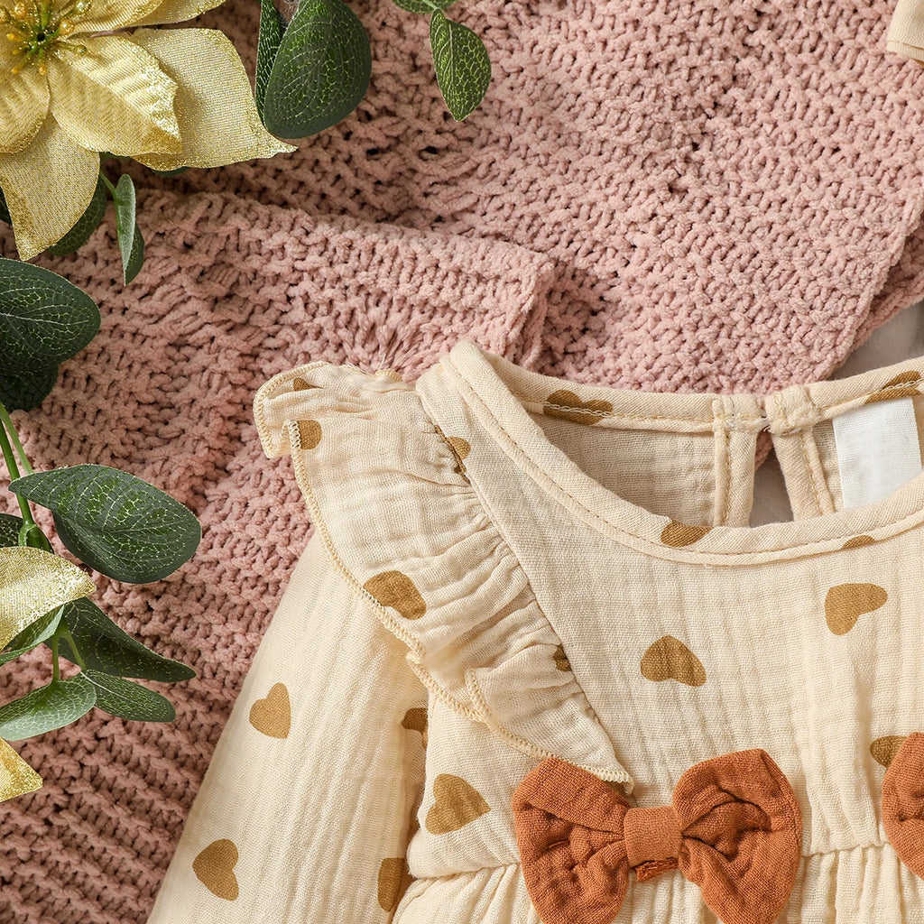 Sweet Floral Baby Romper with Matching Bow Headband Set
