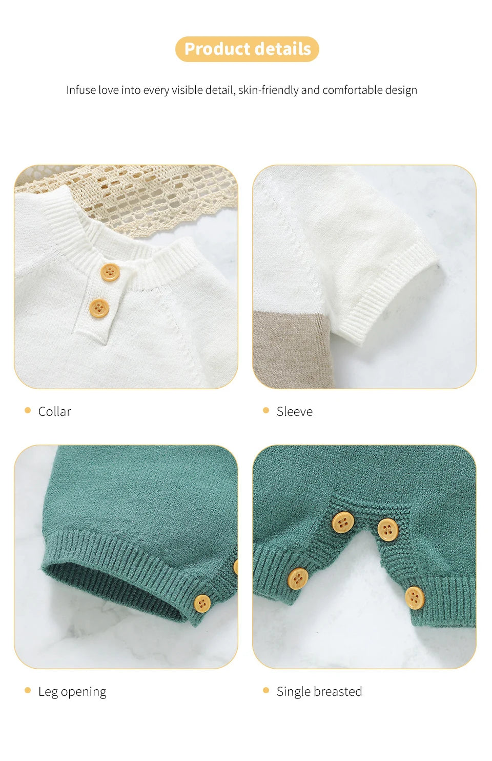 Ultra-Soft Knit Romper Toddler Children Playsuits
