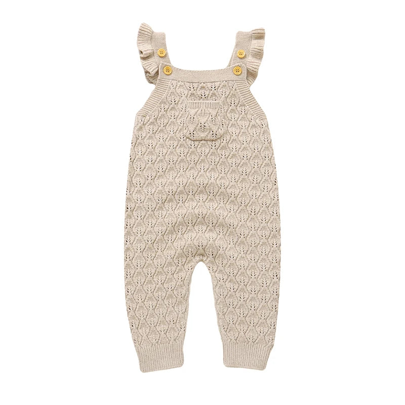 Comfy Knit Baby Sleeveless One Piece Romper Set for Infant