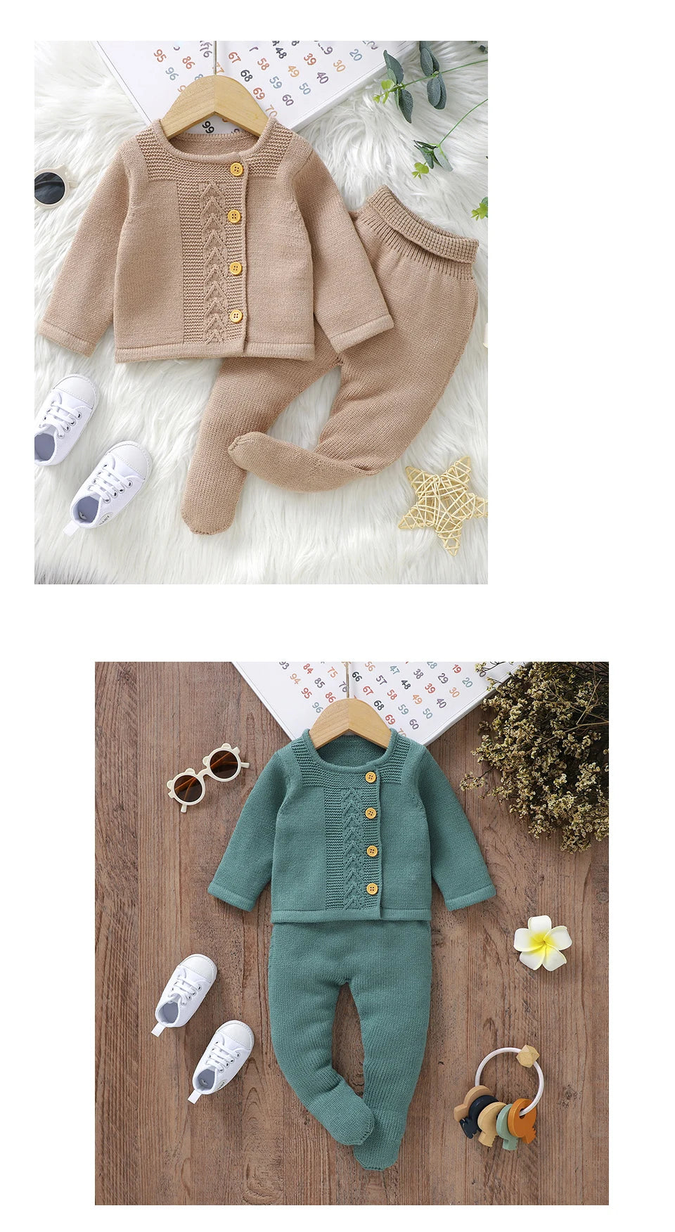 Soft Newborn Knit Outfit Two Piece Baby Set
