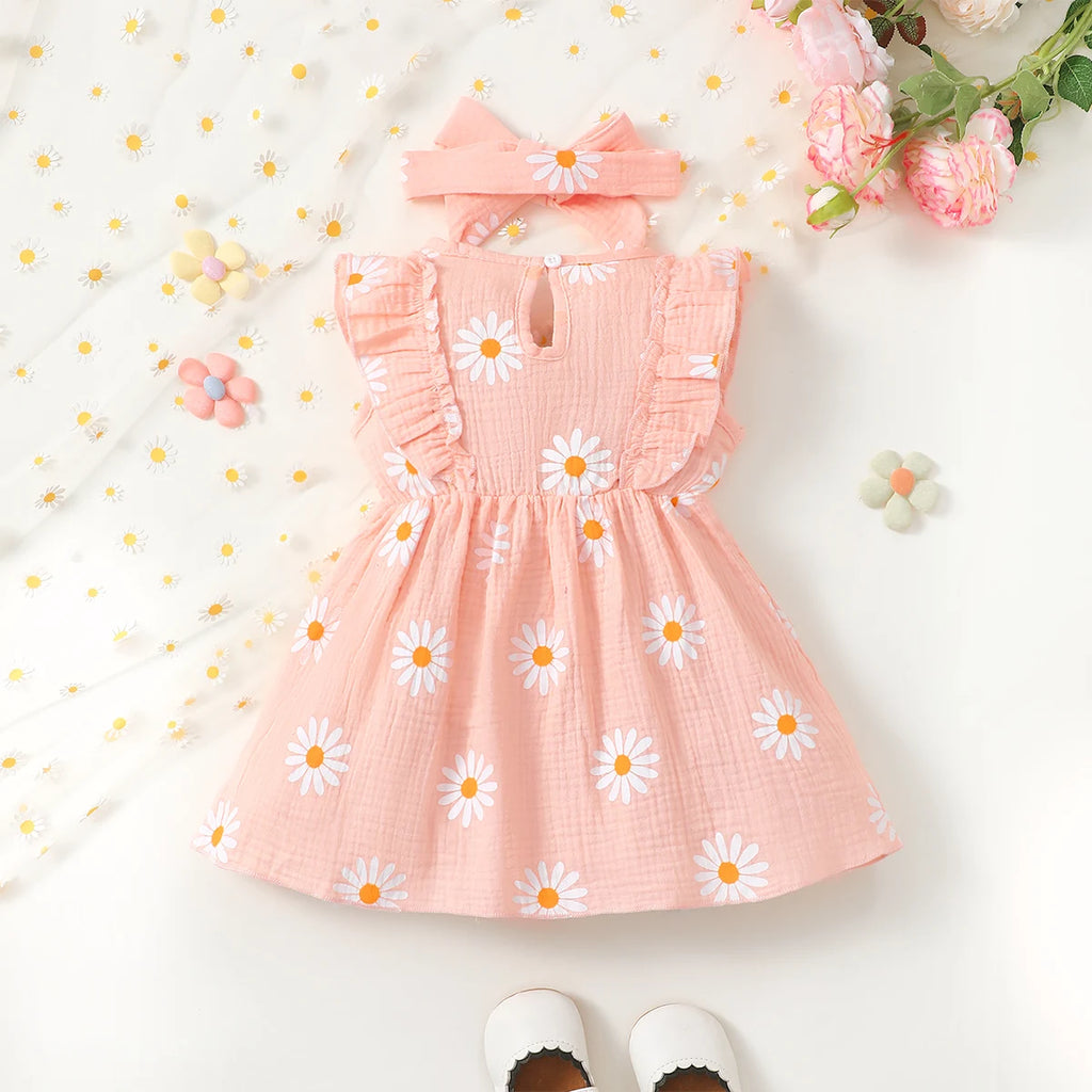 Blooming Daisy Summer Sleeveless Casual  Dress