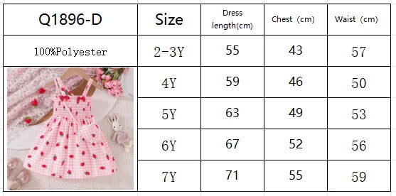 Sweet Strawberry Kid Summer Dress
