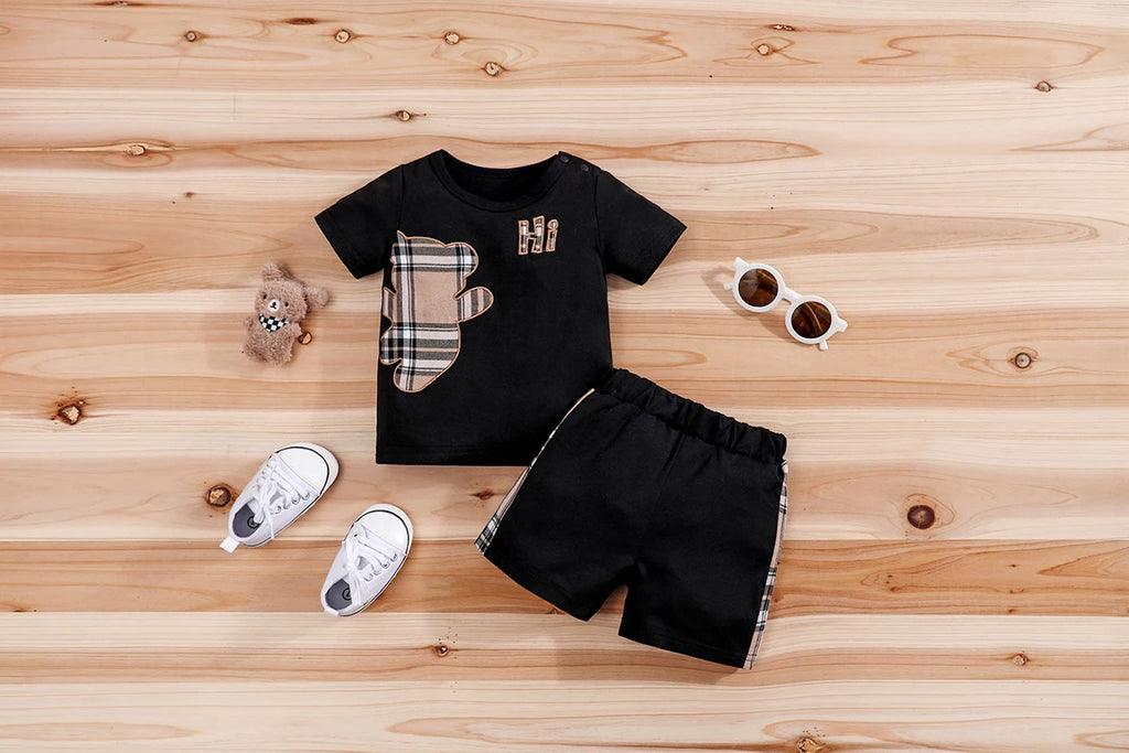 Cute Bear Baby Shorts Set 2pcs