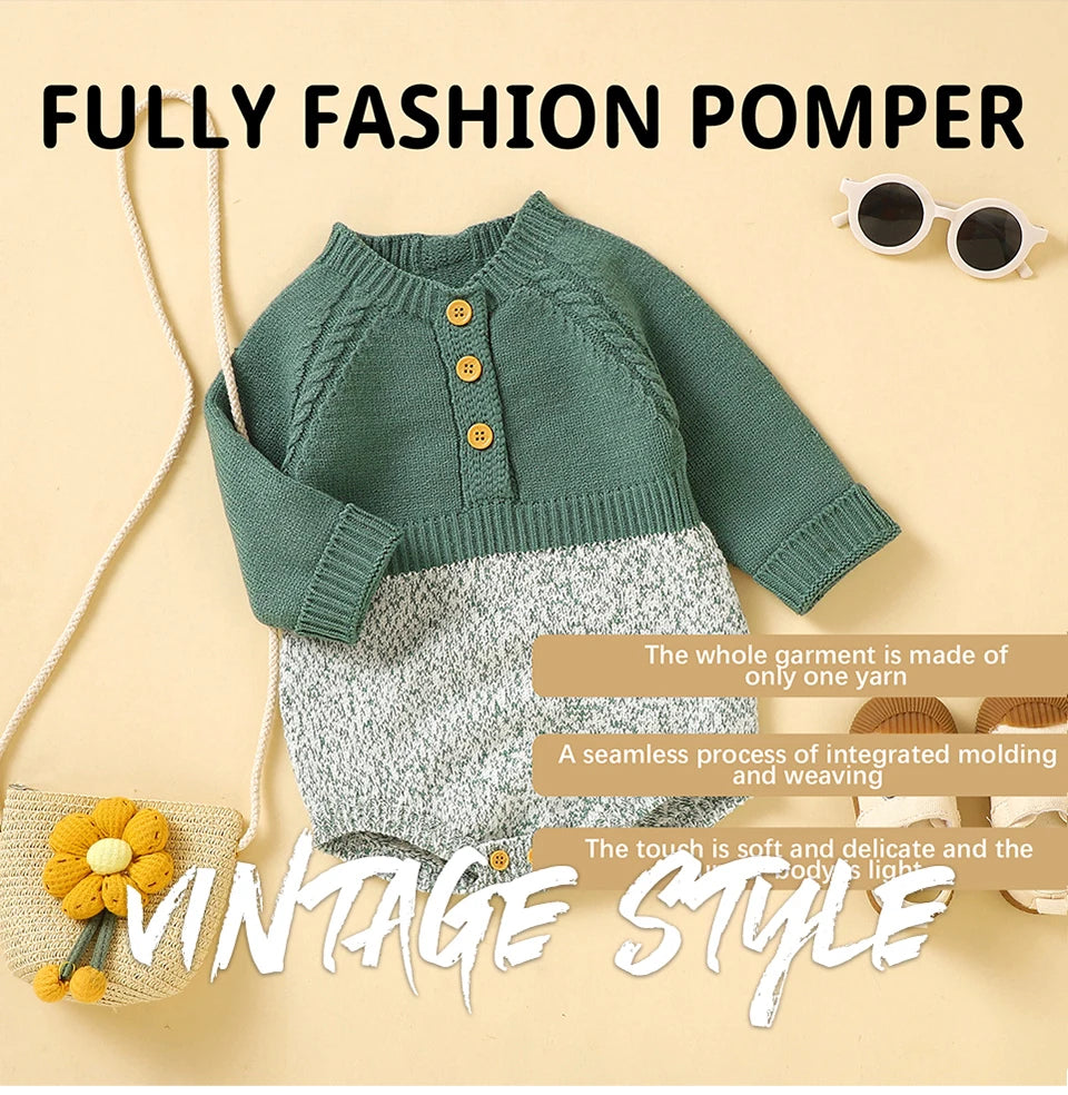 Warm Baby Knit Onesie for Toddler Infant