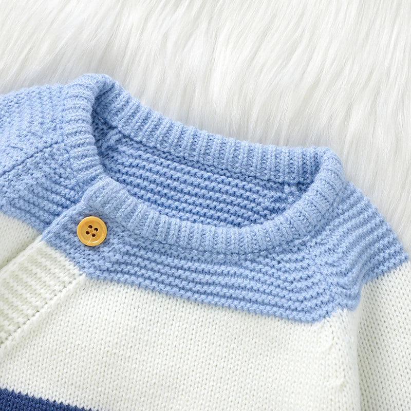 Striped Knit Baby Romper for Everyday Comfort