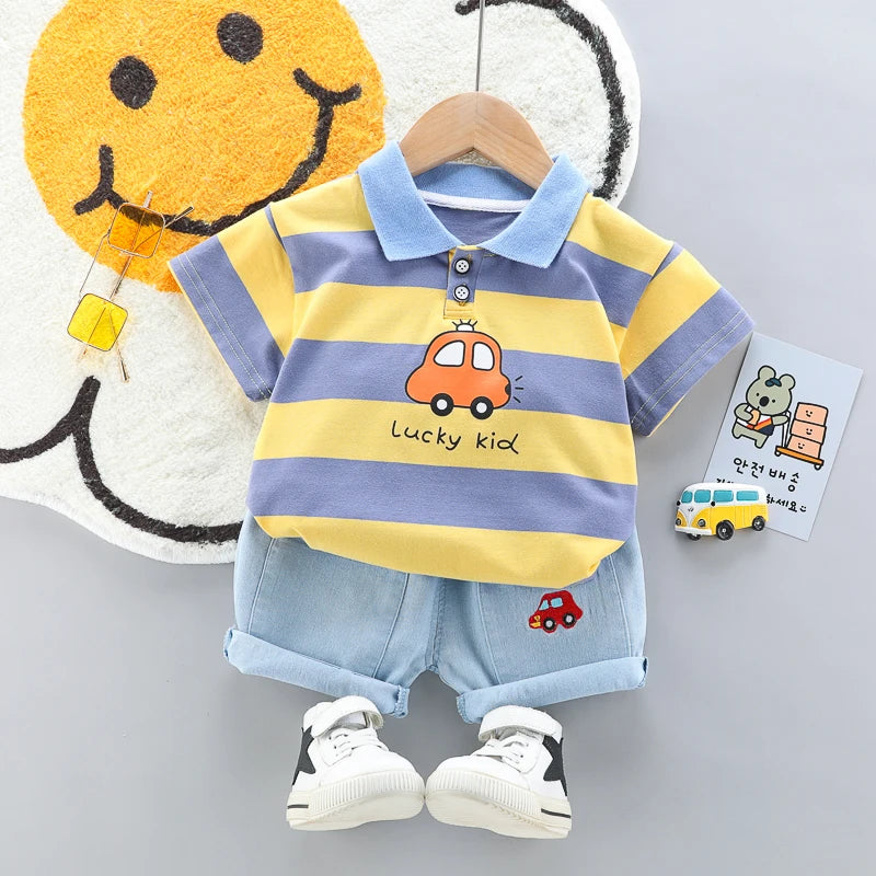 Sunny Adventure Little Kid Boy Summer Outfit