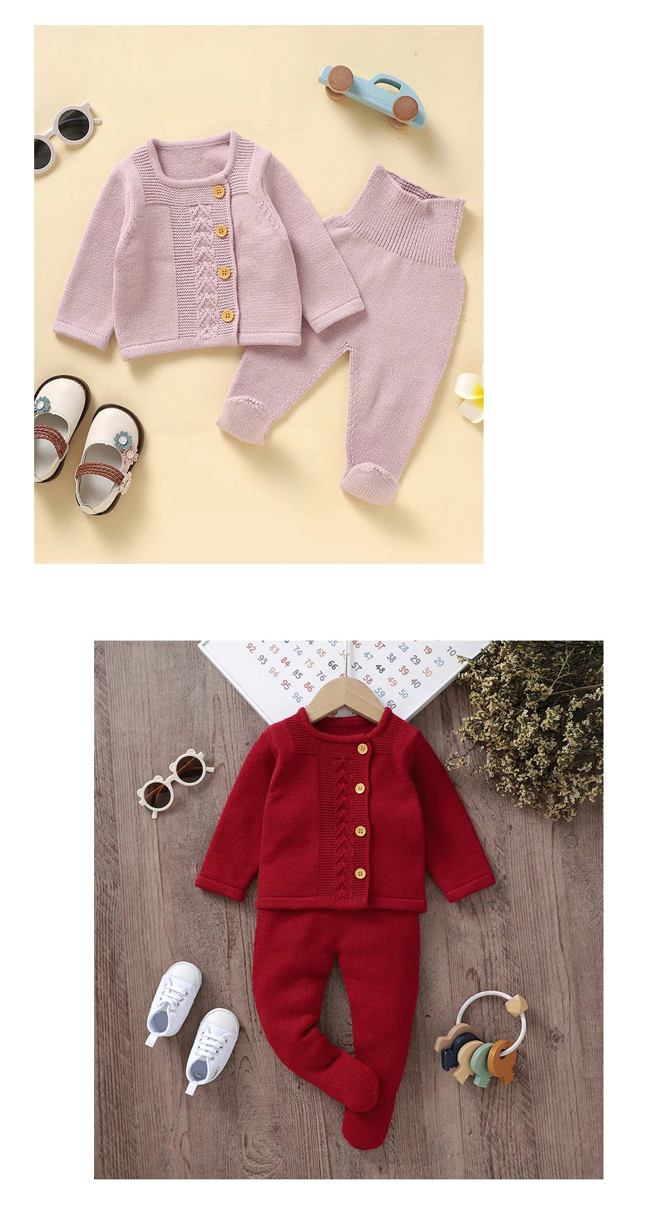 Soft Newborn Knit Outfit Two Piece Baby Set