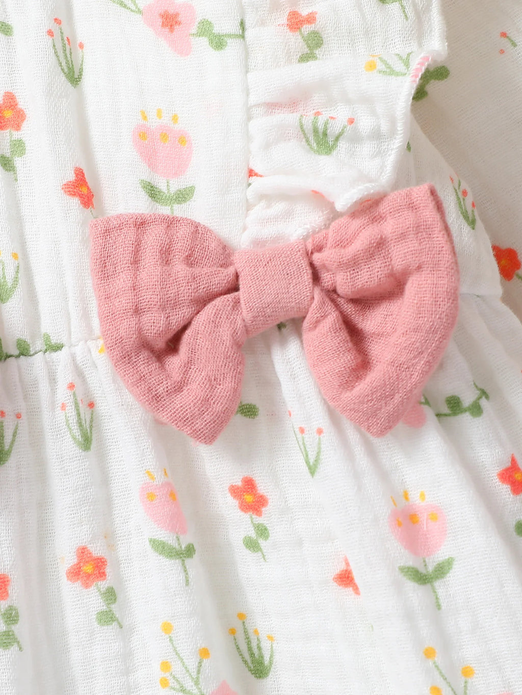 Sweet Floral Baby Romper with Matching Bow Headband Set