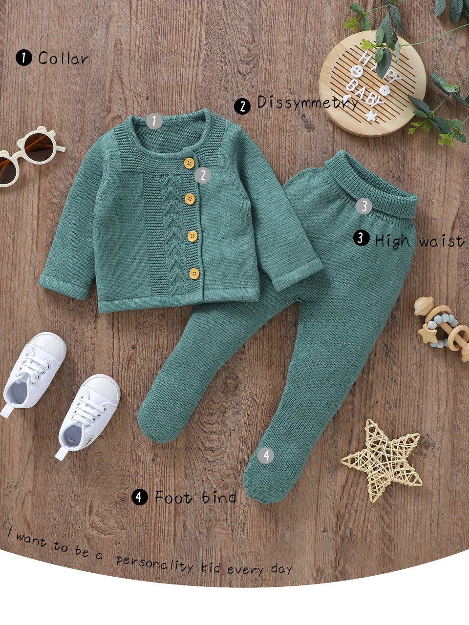 Soft Newborn Knit Outfit Two Piece Baby Set