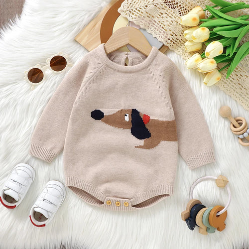 Adorable Puppy Knit Onesie for Toddler Infant