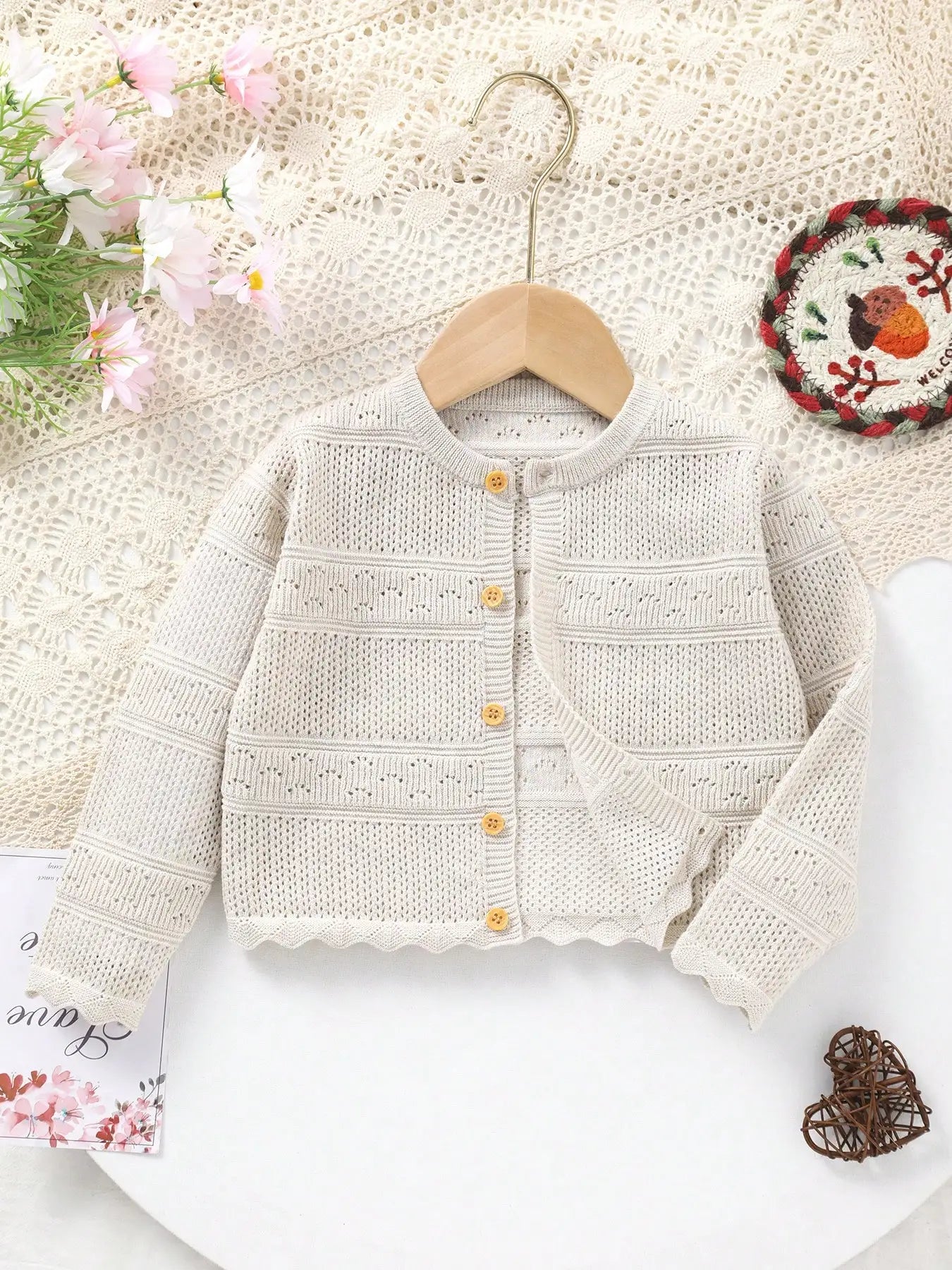 Vintage & Elegant Baby Girl Knit Cardigan