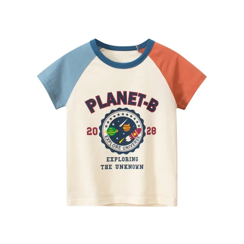 Graffiti Print Everyday Fun Kids Cotton Graphic Shirt