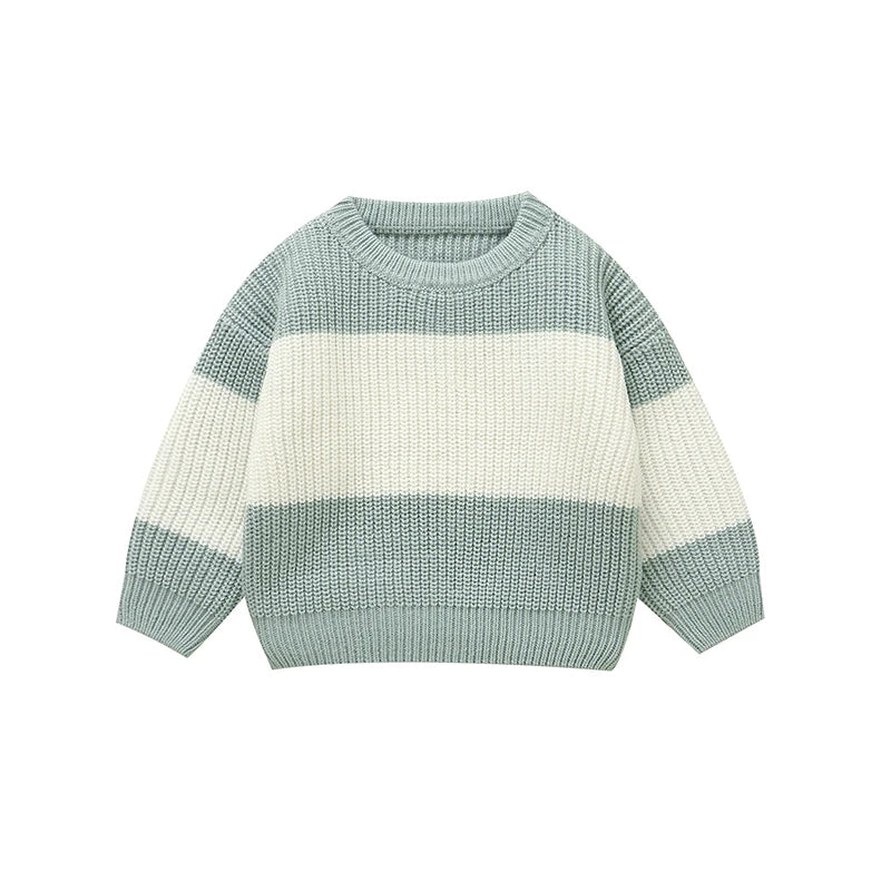 Warm Colorblock Toddler Knit Sweater for Cool Weather