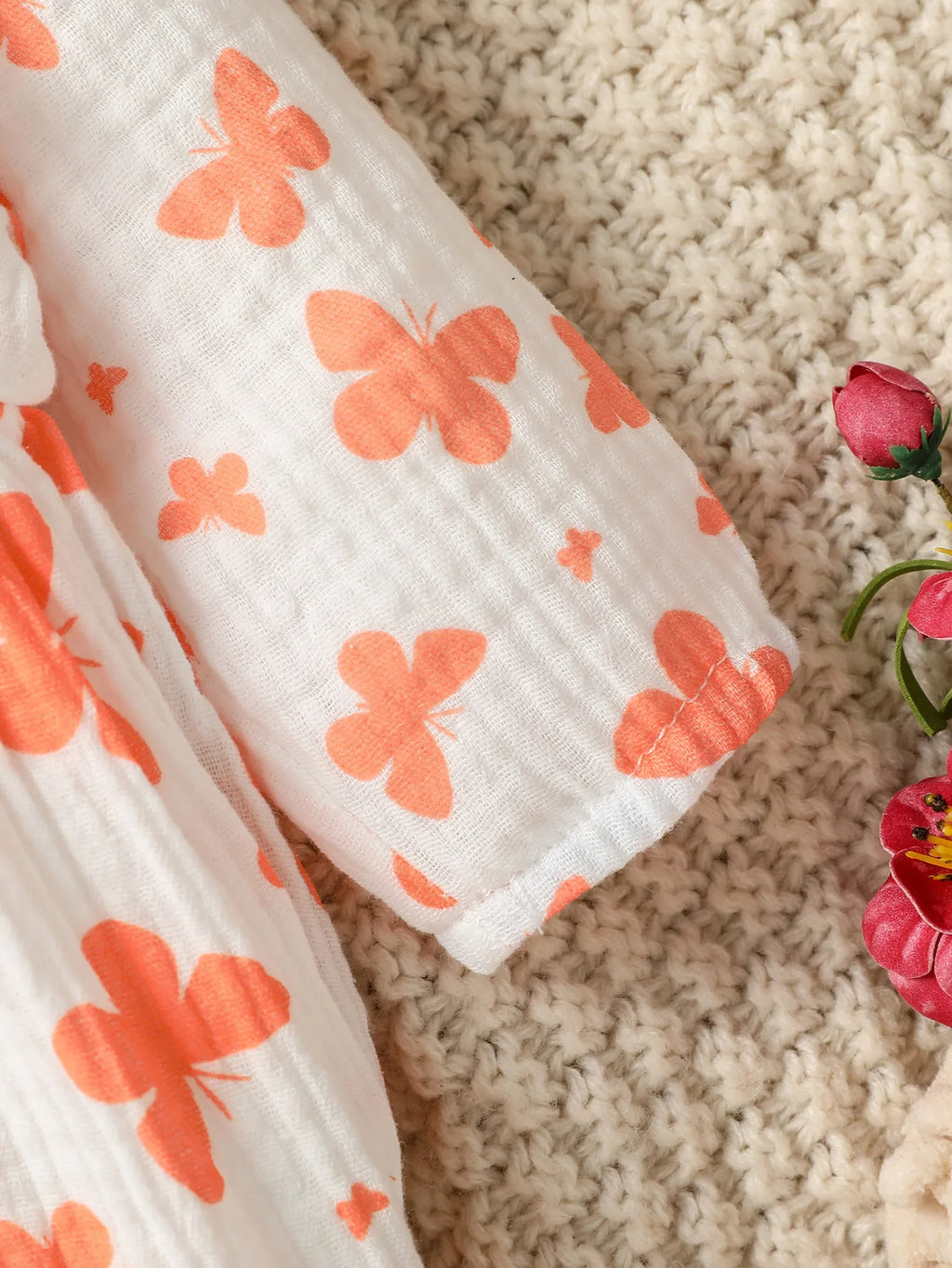 Sweet Floral Baby Romper with Matching Bow Headband Set