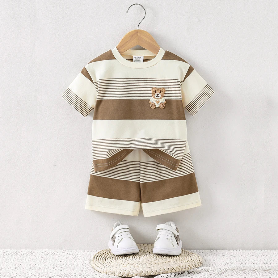 Adorable Bear Summer Outfit for Stylish Little Boys