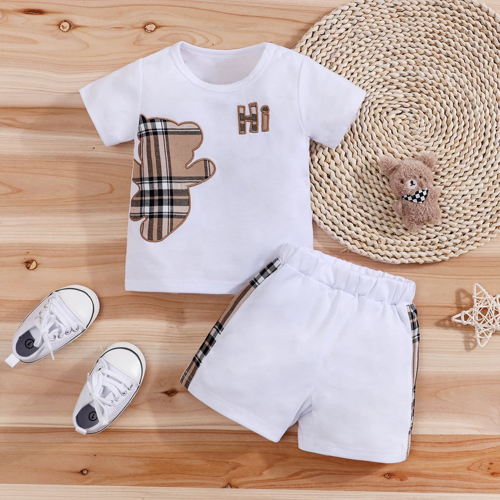 Cute Bear Baby Shorts Set 2pcs