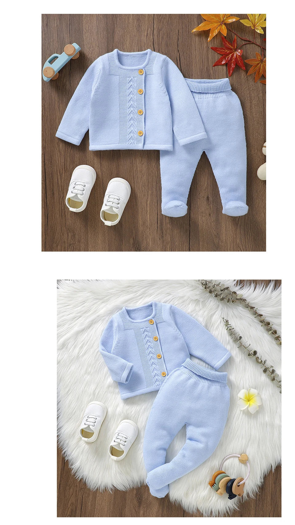 Soft Newborn Knit Outfit Two Piece Baby Set