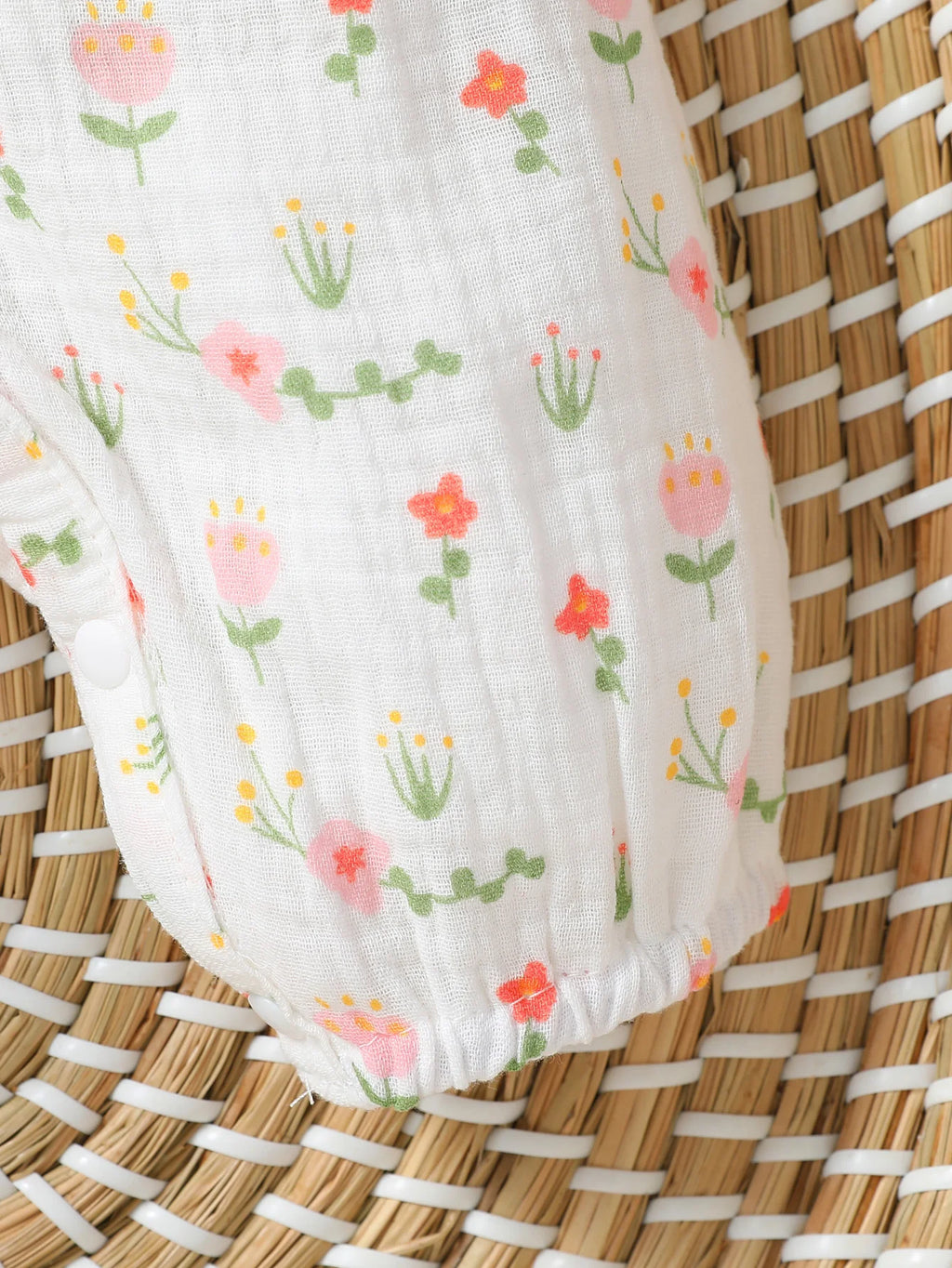Sweet Floral Baby Romper with Matching Bow Headband Set