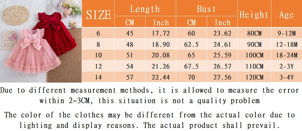 Adorable Baby Girl Chiffon Bow Dress