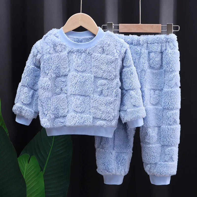 Korean Cloud Soft Kids Fleece Pajama Set