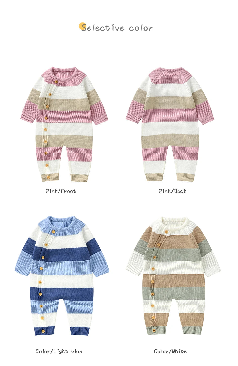 Striped Knit Baby Romper for Everyday Comfort