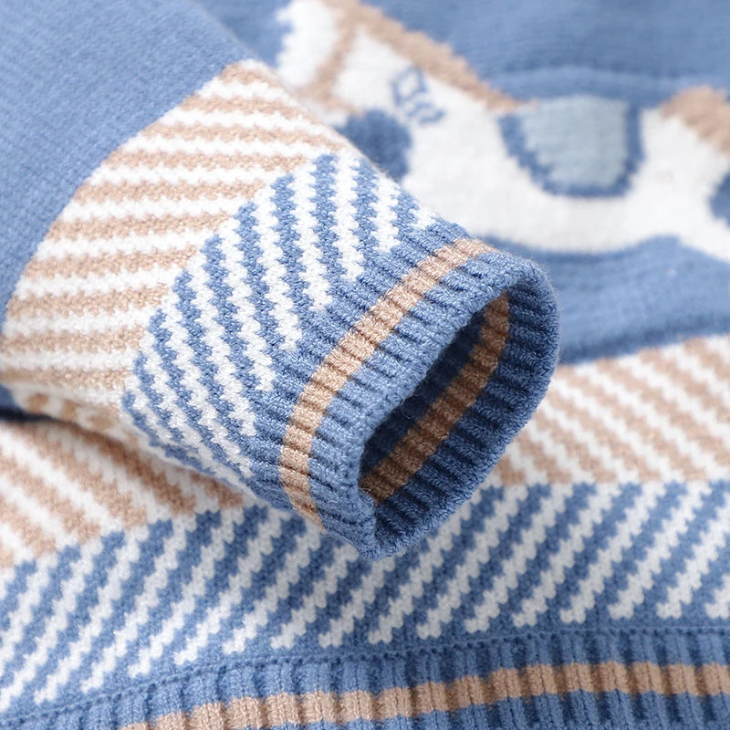Classic Horse Embroidered Baby Knit Romper