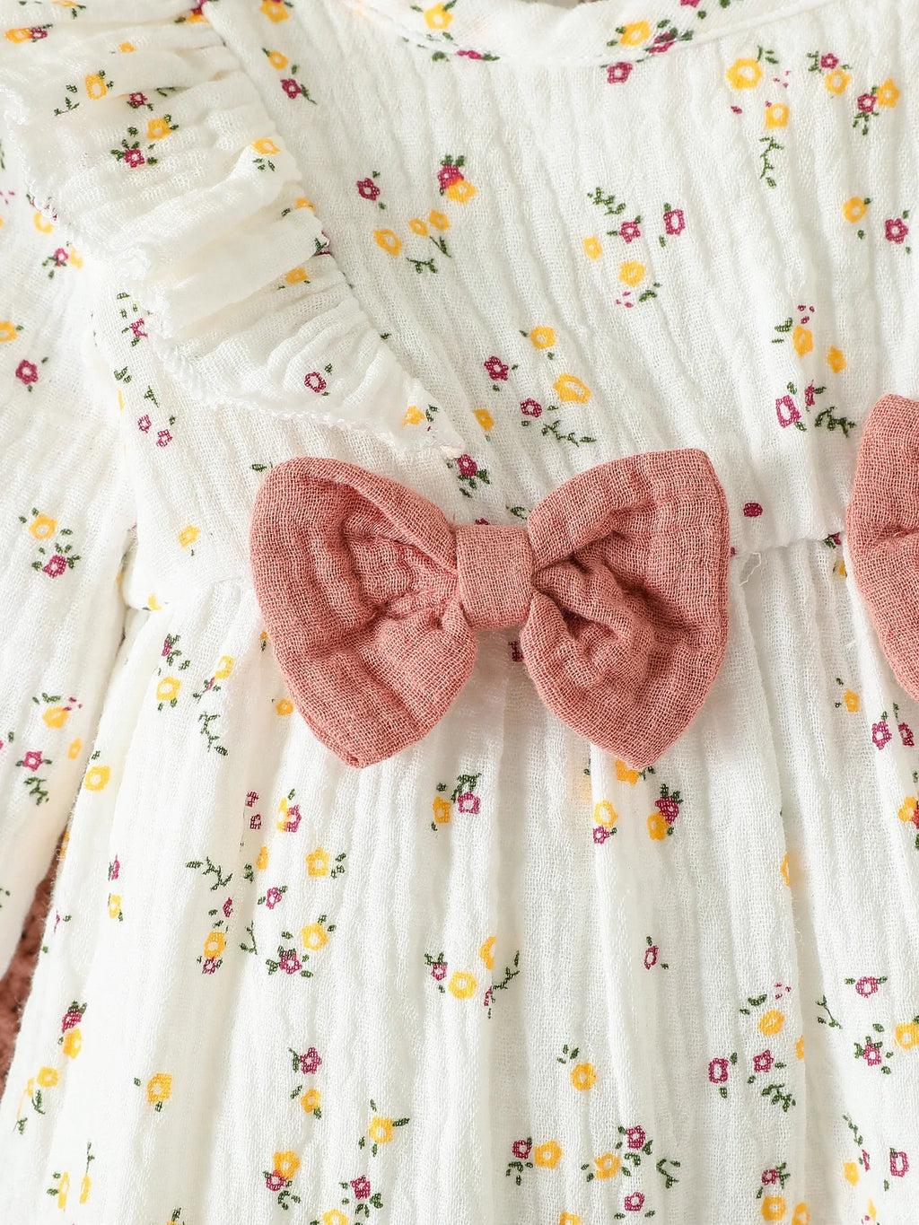 Sweet Floral Baby Romper with Matching Bow Headband Set