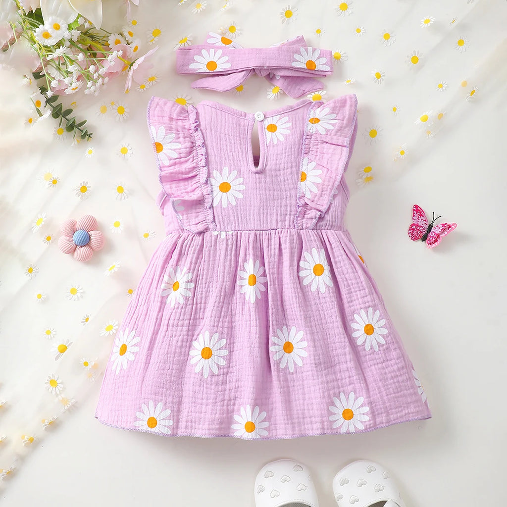 Blooming Daisy Summer Sleeveless Casual  Dress