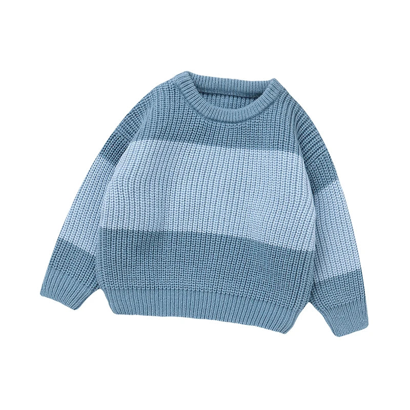Warm Colorblock Toddler Knit Sweater for Cool Weather